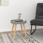vidaXL Βοηθητικό Τραπέζι Γκρι 38x38x40 εκ. Επεξ. Ξύλο & Μασίφ Πεύκο