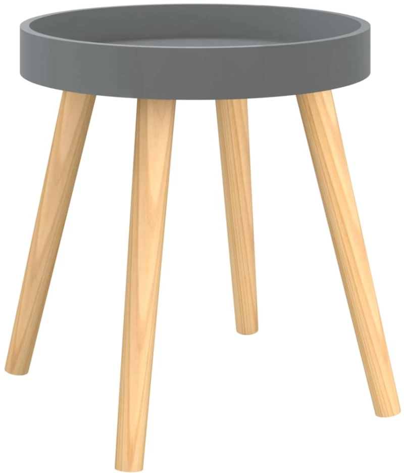 vidaXL Βοηθητικό Τραπέζι Γκρι 38x38x40 εκ. Επεξ. Ξύλο & Μασίφ Πεύκο