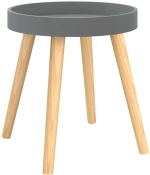 vidaXL Βοηθητικό Τραπέζι Γκρι 38x38x40 εκ. Επεξ. Ξύλο & Μασίφ Πεύκο