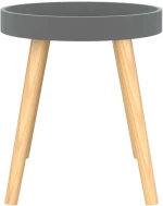 vidaXL Βοηθητικό Τραπέζι Γκρι 38x38x40 εκ. Επεξ. Ξύλο & Μασίφ Πεύκο