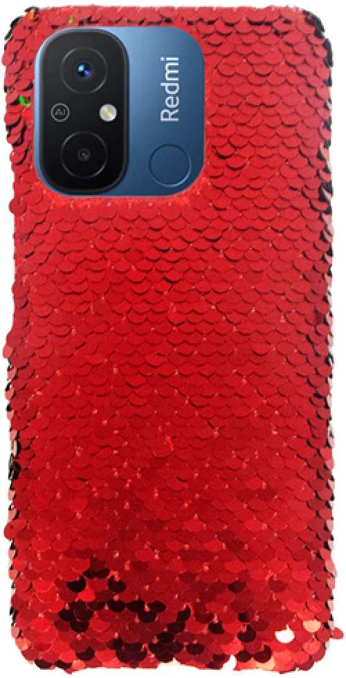 Vivid Sequin Case Xiaomi Redmi 12C Red