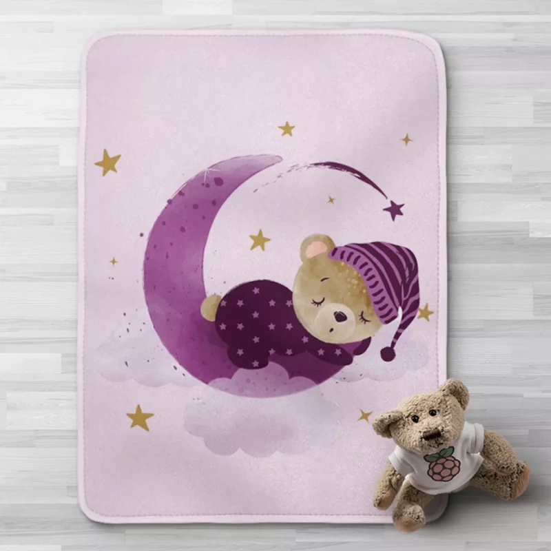 Κουβέρτα Κούνιας Sleeping Bear Μωβ 100 x 140 cm Μωβ 100 x 140 cm