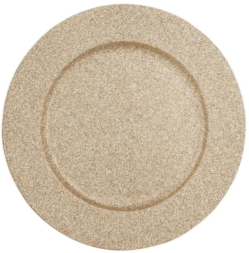 ΠΙΆΤΑ - ΣΕΤ ΔΕΊΠΝΟΥ/ΚΑΦΈ GLITTER PRES. ROUND PLATE GOLD 147108OR