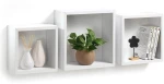 ΡΑΦΙΈΡΕΣ/ΡΆΦΙΑ ΤΟΊΧΟΥ SET OF 3 NESTED CUBES MDF 23/26,5/30CM WHITE 6RAN7