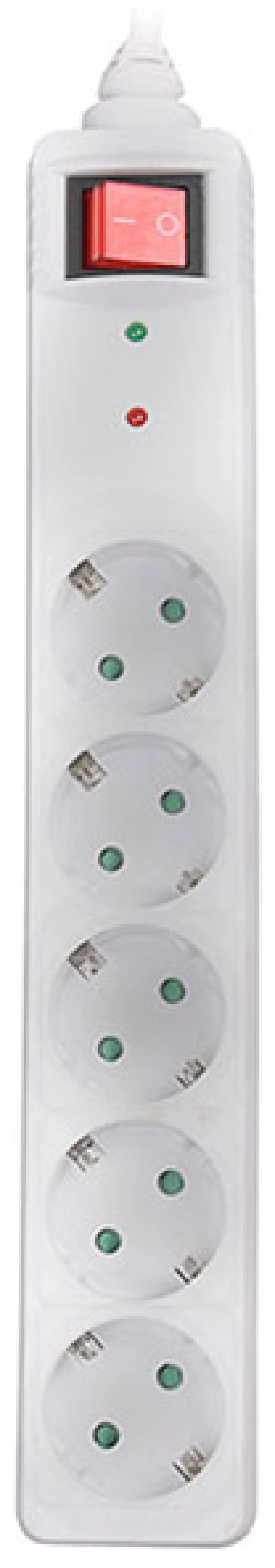 Πολύπριζο Ασφαλείας Sonora 5x Schuko SPSW501 White 1.5m (230-0036)