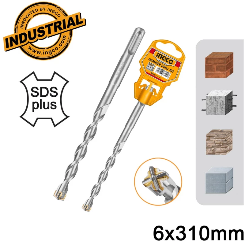 INGCO Τρυπάνι Τετράκοπο SDS plus S4L 6x310mm DBH1210605C
