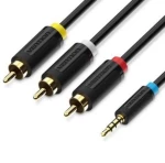 VENTION 3.5mm Male to 3RCA Male AV Cable 1.5M Black (BCBBG) (VENBCBBG)