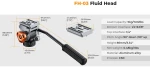 K&F Concept FH-03 Video Fluid Tripod Head (KF31.087)