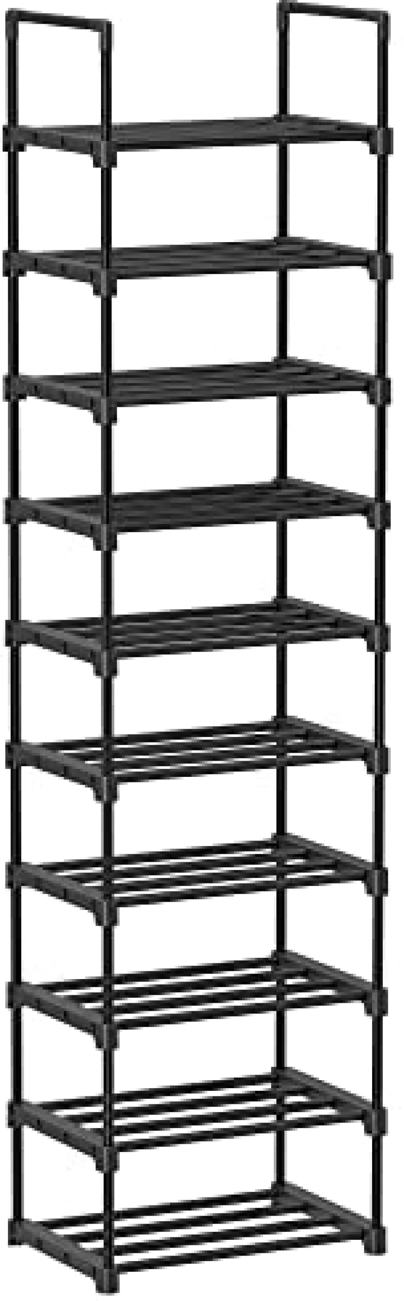 Songmics Πλαστική Παπουτσοθήκη με 10 Ράφια Black 45x30x174cm