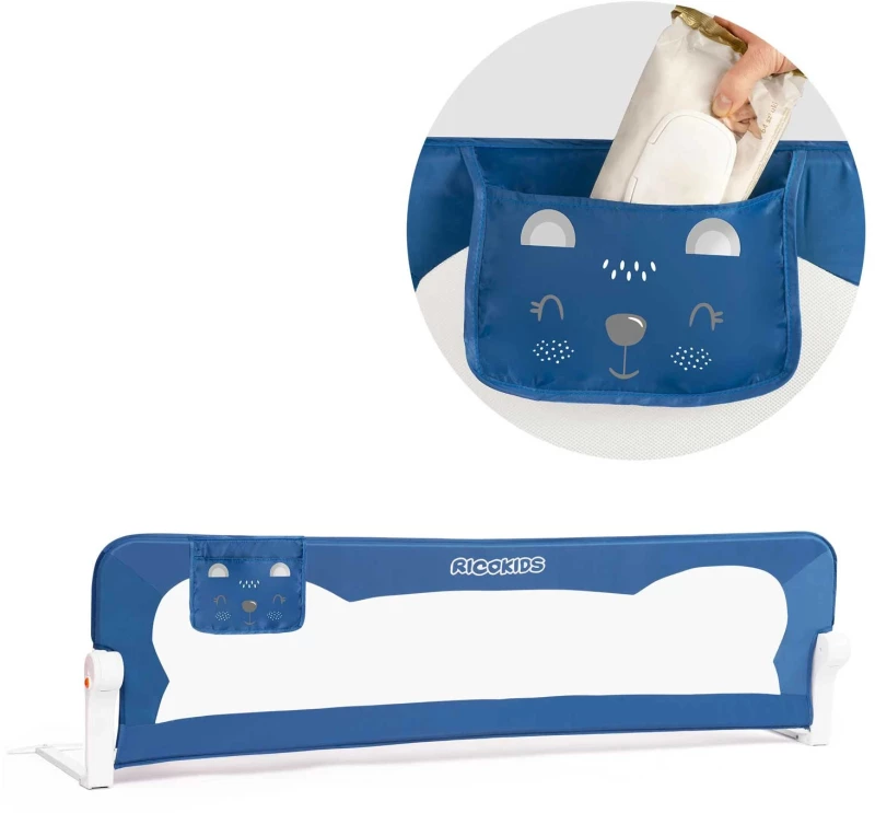 Ricokids προστατευτικό κρεβατιού για μωρά με θήκη 150x42x35cm - μπλε