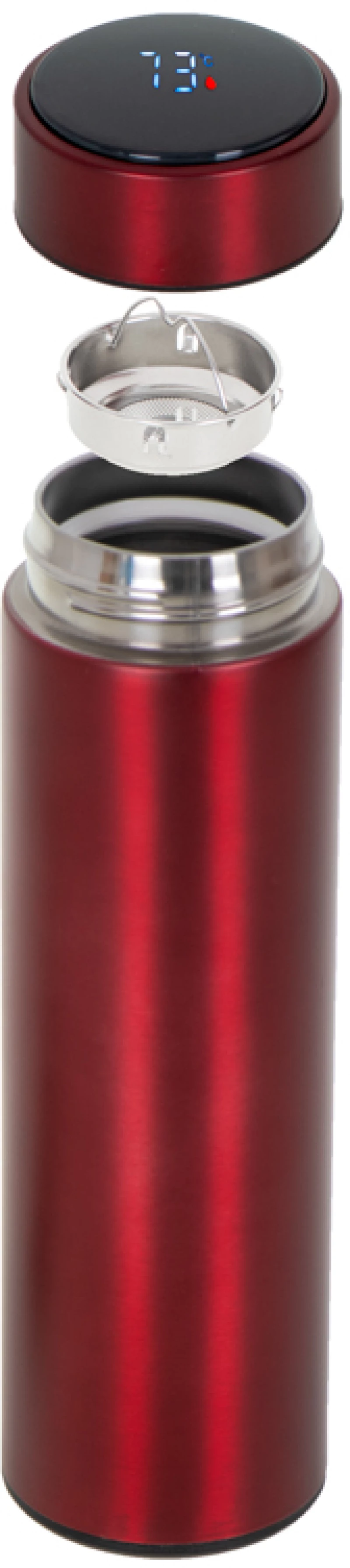Loco Μπουκάλι Θερμός SMART LED 500ml σε κόκκινο χρώμα