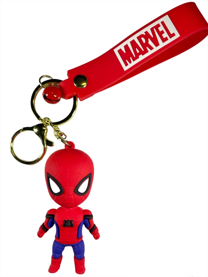 Μπρελόκ μινιατούρα Marvel Spider Man από καουτσούκ σε κόκκινο χρώμα 7cm