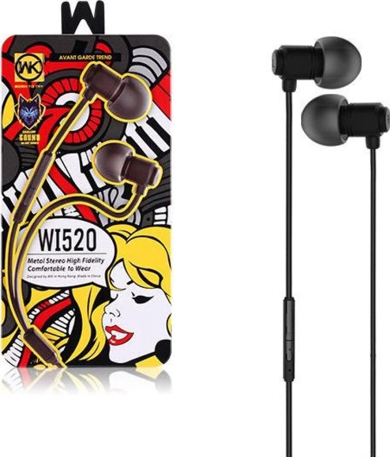 WK WI-520 EARPHONE HANDSFREE BLACK