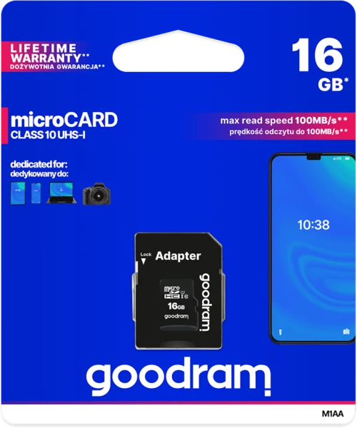GOODRAM MicroSD+Ad 16GB Class10 UHS1