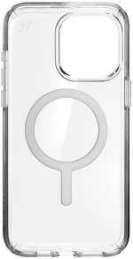 SPECK (150571-3240) IPHONE 15 PRO MAX MAGSAFE CASE, PRESIDIO CLEAR (CLEAR/CLEAR/CHROME FINISH/SERENE SILVER)