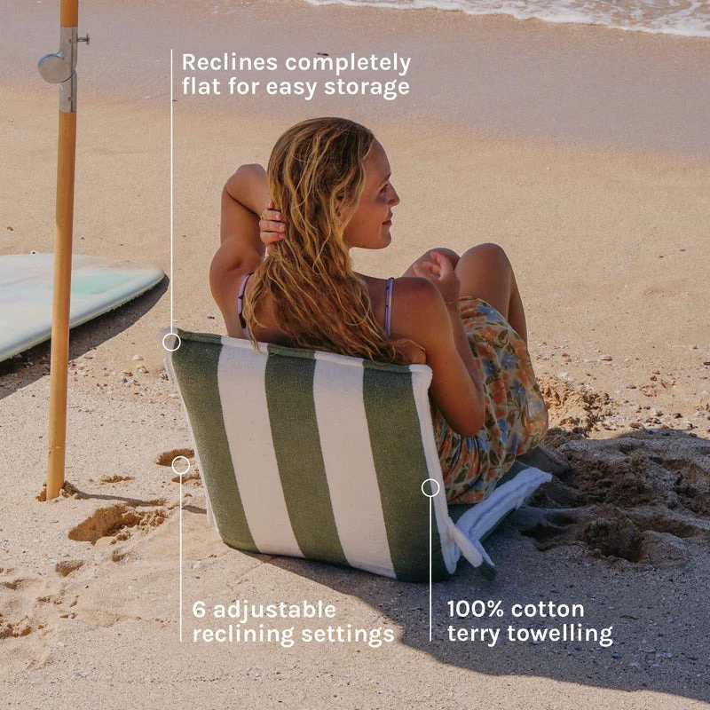 SunnyLife Καρέκλα Ξαπλώστρα Παραλίας Πτυσσόμενη The Vacay Olive Stripe