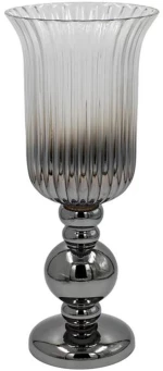 Βάζο 372-225-328 18x48cm Silver Γυαλί