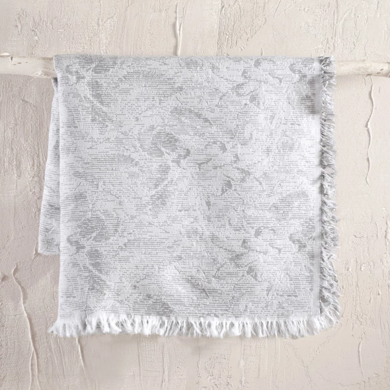 Ριχτάρι Peony Light Grey Rythmos Διθέσιο 180x240cm Βαμβάκι-Πολυέστερ