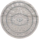 Χαλί Gossip 9860A Grey-Blue Round Βιοκαρπέτ 160X160 Round