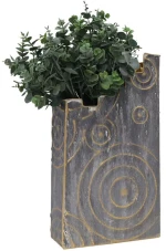 Βάζο 15-90008 24,1x43,8x10,2cm Grey-Gold Marhome Μέταλλο