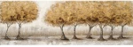 Πίνακας Καμβάς Δέντρα 16-30155 150x50cm Multi-Gold Marhome Οριζόντιοι Καμβάς