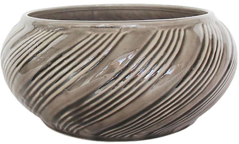 Κασπώ Γραμμές 06-99074 Φ28,5x12,5cm Brown Marhome Πηλός
