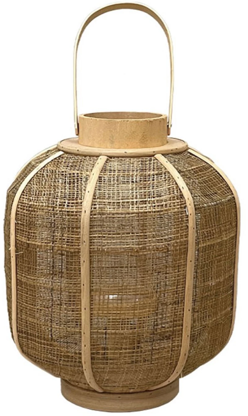 Φανάρι 17-26258 Φ28x36cm Natural Marhome Γυαλί,Bamboo
