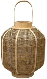 Φανάρι 17-26258 Φ28x36cm Natural Marhome Γυαλί,Bamboo