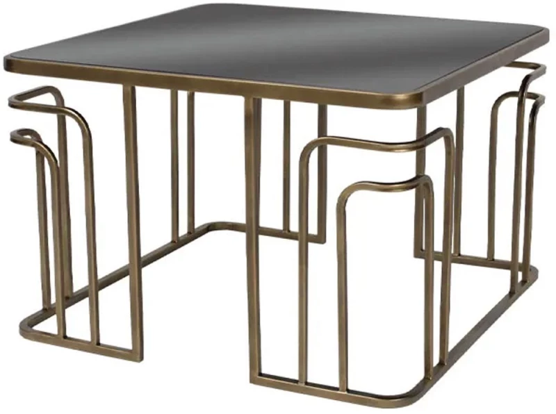 Τραπεζάκι Σαλονιού Art Deco 19-10021 60x60x40,5cm Gold