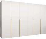 Ντουλάπα Εξάφυλλη Alicante 163055729 300x52x202cm White-Gold Εξάφυλλη