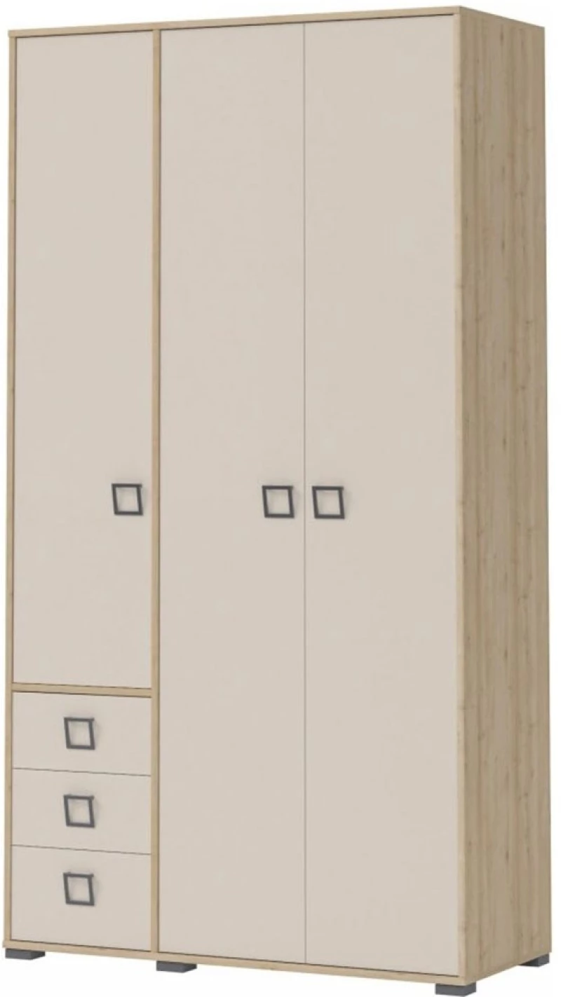 Ντουλάπα Τρίφυλλη Riddle 161591799 126x56x236cm Oak-Sand Τρίφυλλη