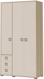 Ντουλάπα Τρίφυλλη Riddle 161591799 126x56x236cm Oak-Sand Τρίφυλλη