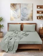 Σεντόνι SLEEK MINT Μέντα Σεντόνι υπέρδιπλο με λάστιχο: 160 x 200+35 εκ. MADI