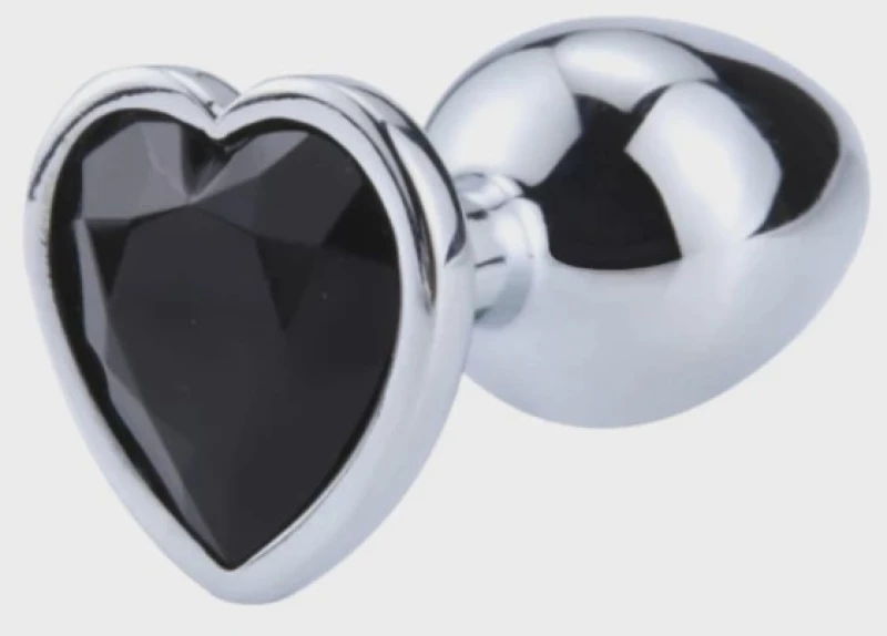 Anal Plug Hearty Buttplug, Large, Silver/Black, Passion Labs