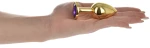 Anal Plug Metallic Buttplug, Small, Gold/Purple, Passion Labs