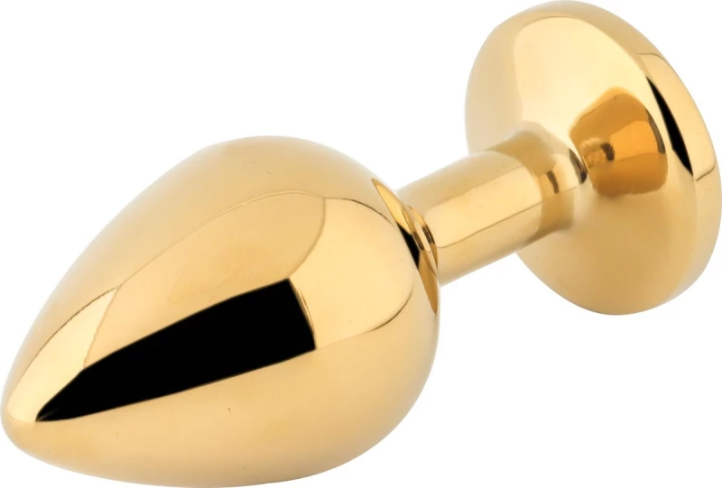 Anal Plug Metallic Buttplug, Small, Gold/Orange, Passion Labs
