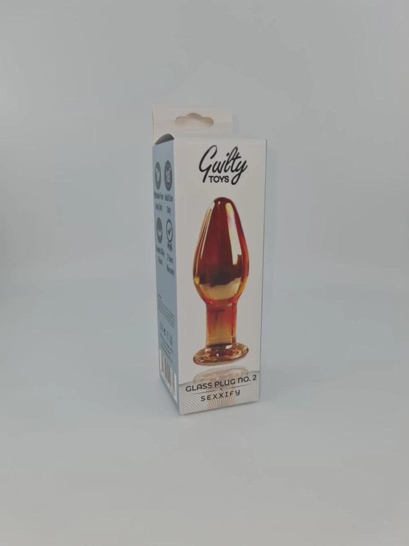 Glass Plug No, Yellow, 9.2 cm, Guilty Toys, Sexxify