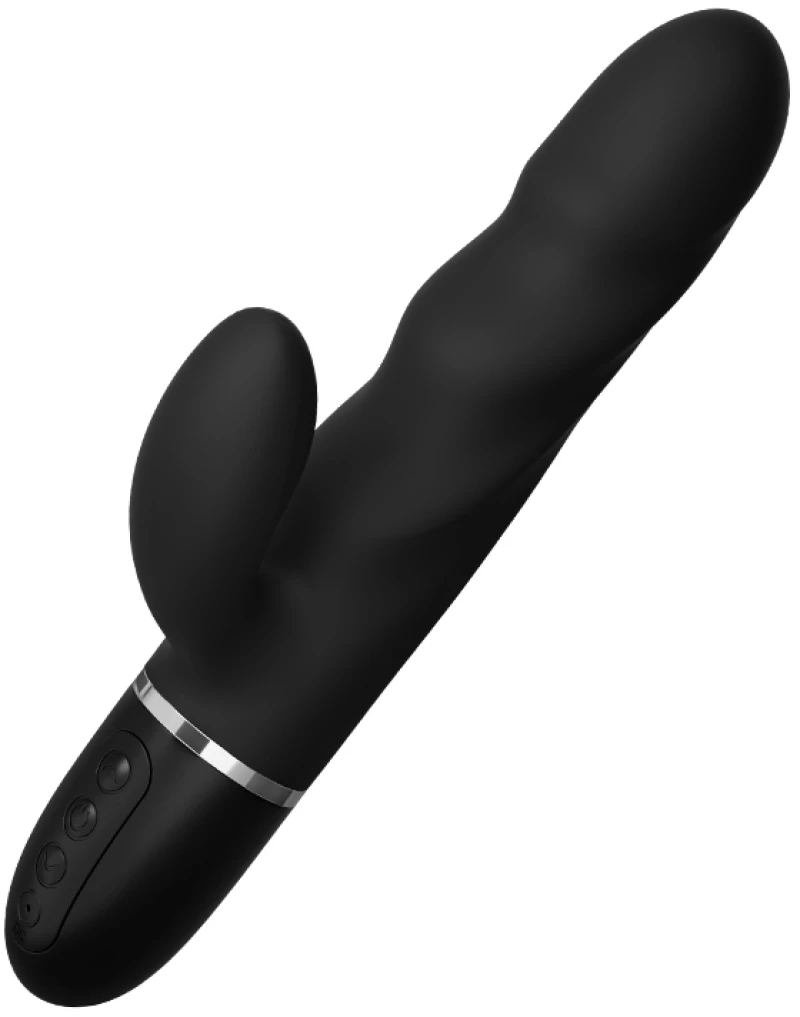 Great Rabbit Vibrator, 10 Vibration Modes, Silicone, USB, Black,