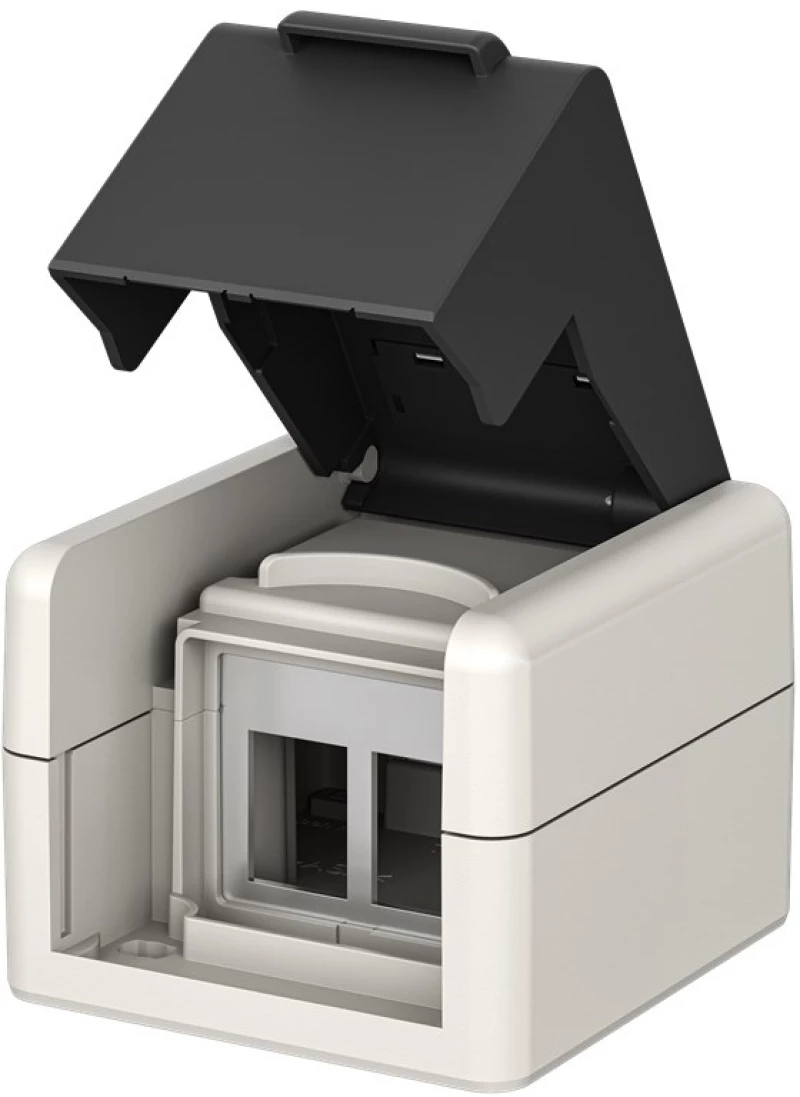 GOOBAY κυτίο για 2x Keystone modules 79169, εξωτερικού χώρου, IP44, λευκό/μαύρο