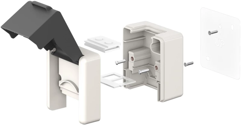 GOOBAY κυτίο για 2x Keystone modules 79169, εξωτερικού χώρου, IP44, λευκό/μαύρο