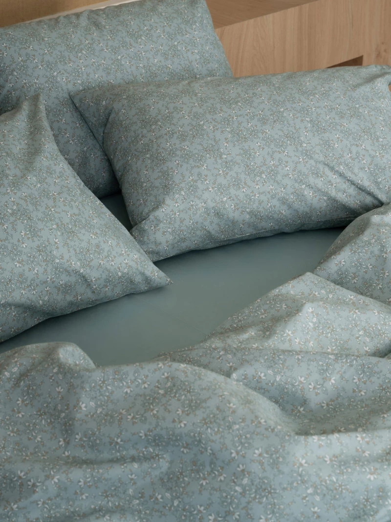 Σετ Σεντόνια Cotton Feelings 928 Aqua Μονό με λάστιχο(105x205 30)