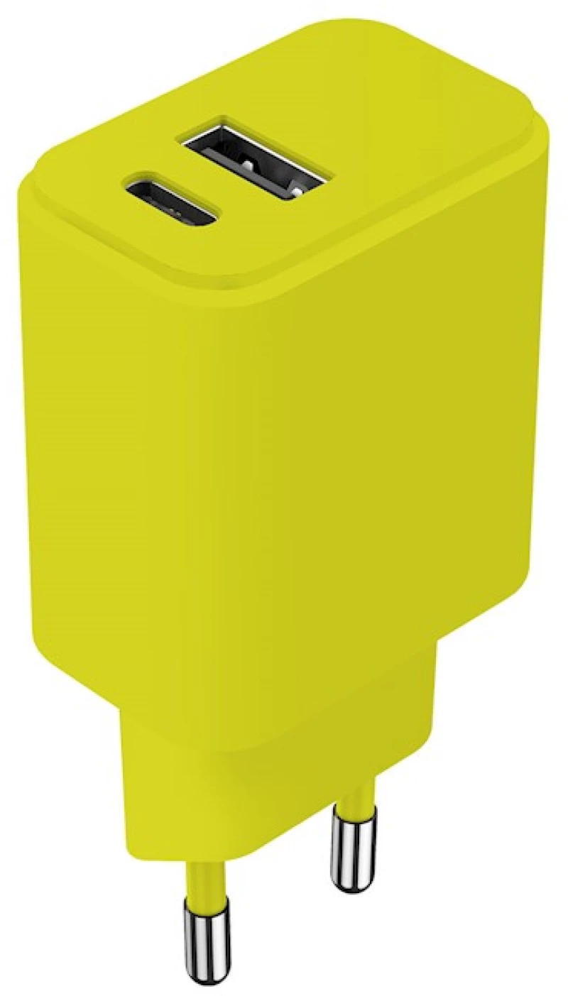 Setty φορτιστής USB + USB-C 20W LSIM-AC-2011 lime