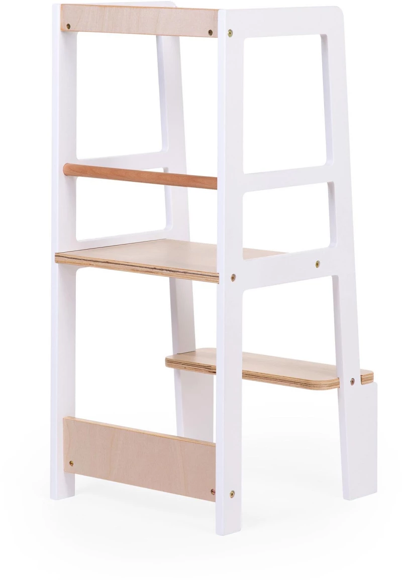 Childhome Παιδικός Πύργος Εκμάθησης Λευκό-Φυσικό BR76968