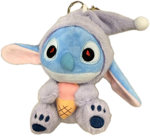Λούτρινο Μπρελόκ Stitch με Παγωτό Μωβ