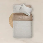 Σετ Σεντόνια Υπέρδιπλα 4τμχ (240x260) Εμπριμε Margot Μπεζ βαμβακερά DimCol