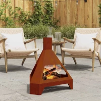 vidaXL Φωτιά Καφέ 50 x 43 x 52 εκ. Ατσάλι Σκληρυθέν στον Αέρα