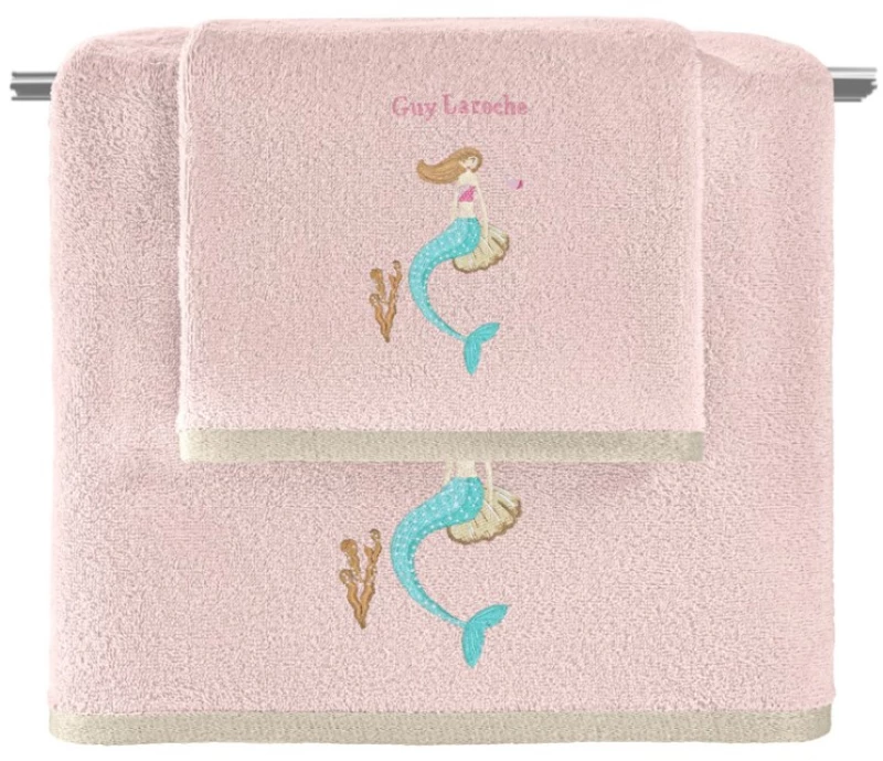 Σετ Βρεφικές Πετσέτες 2 Τεμαχίων Guy Laroche Bebe Merida Salmon-Pink 50x70,70x130