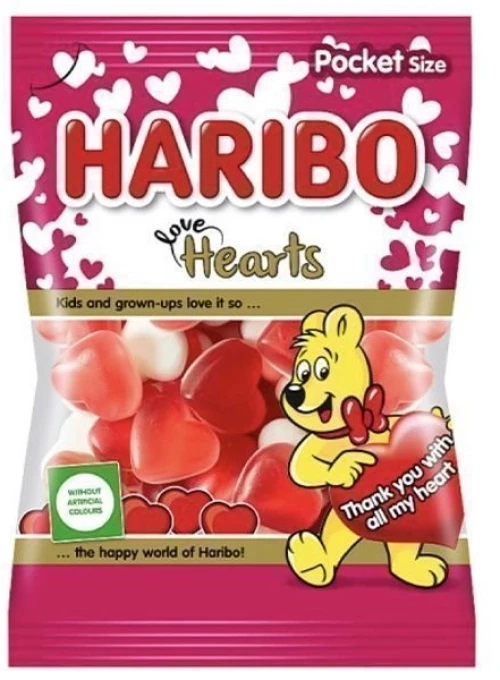 Haribo Love Hearts 100gr 30Σακ.