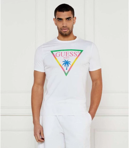 Guess F5GI00J1314-JBLK Μπλούζα Κοντομάνικη - Λευκό
