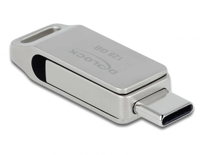 DeLOCK USB 5 Gbps USB-C + Type-A Memory Stick 128 GB - Metal Housing